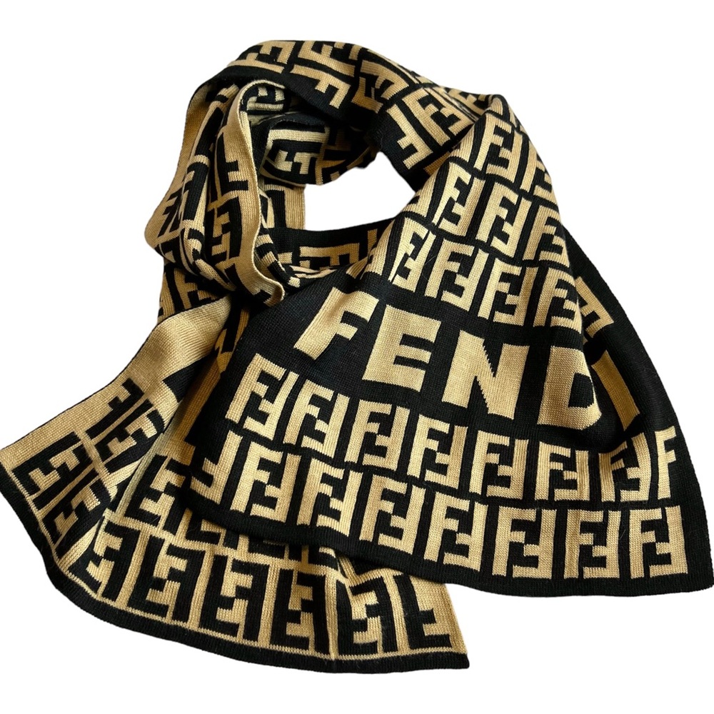 Fendi Zucca Print Logo Scarf